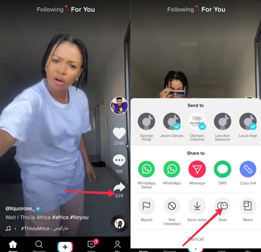 how to duet on TikTok with a saved video