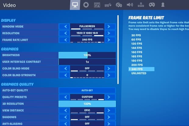 how to increase FPS in Fortnite