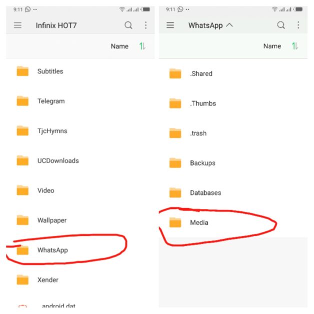 Save WhatsApp status with file manager
